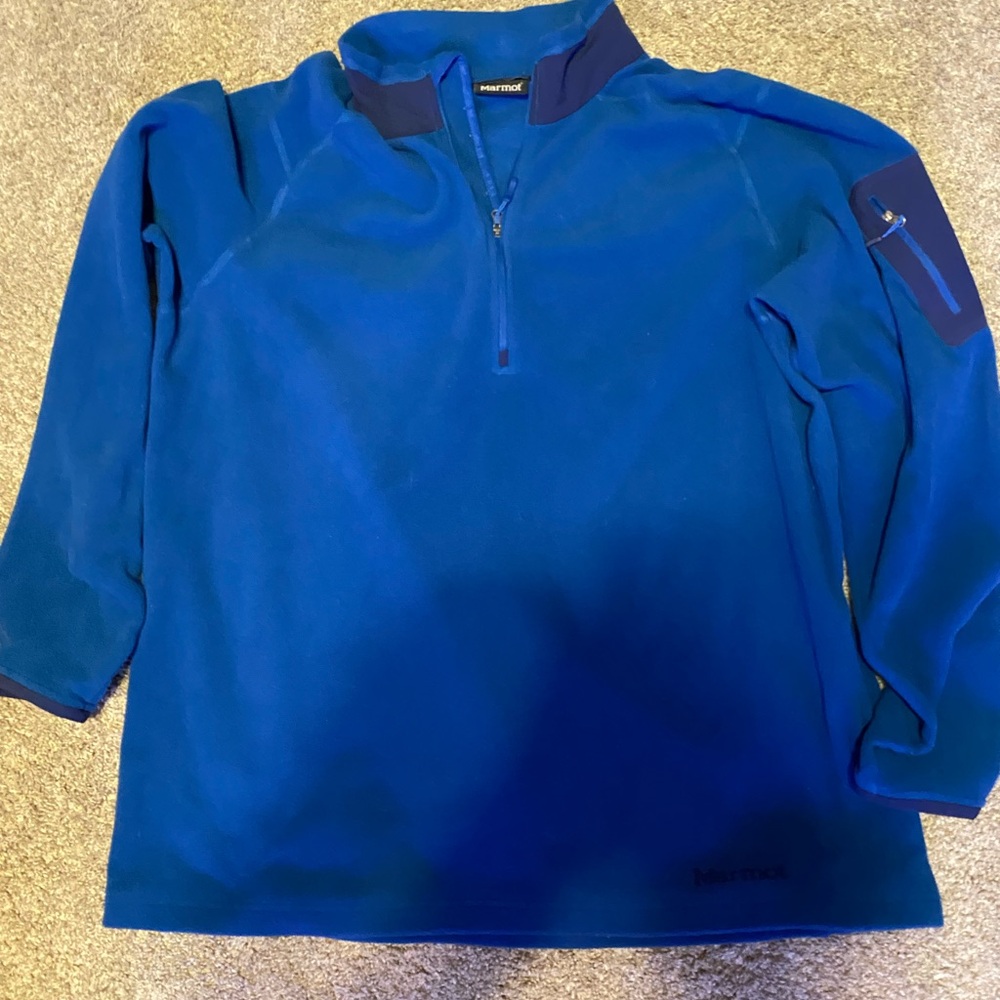 Marmot Men's Light Blue Pullover 1/4 Zip Jacket XXL Ex Con